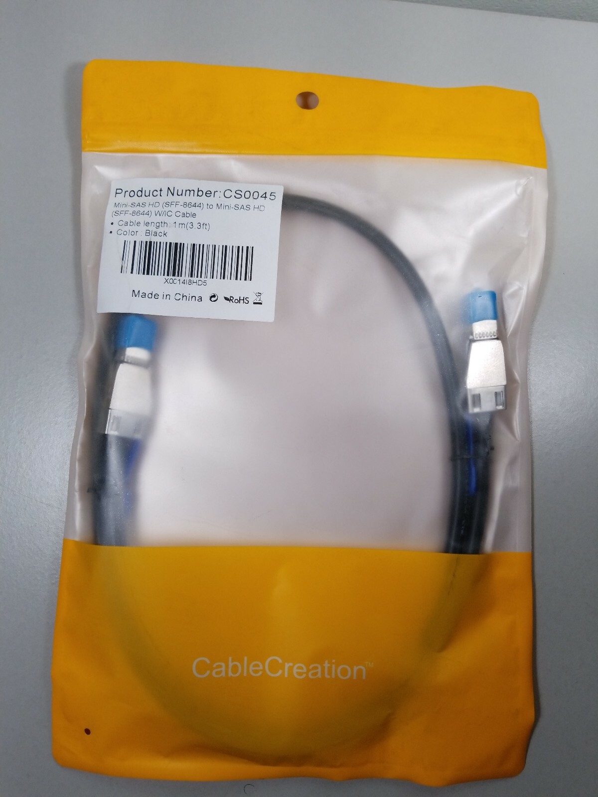 CableCreation 3.3FT External HD Mini SAS SFF-8644 to SFF-8644 cable, 1M/ Black 