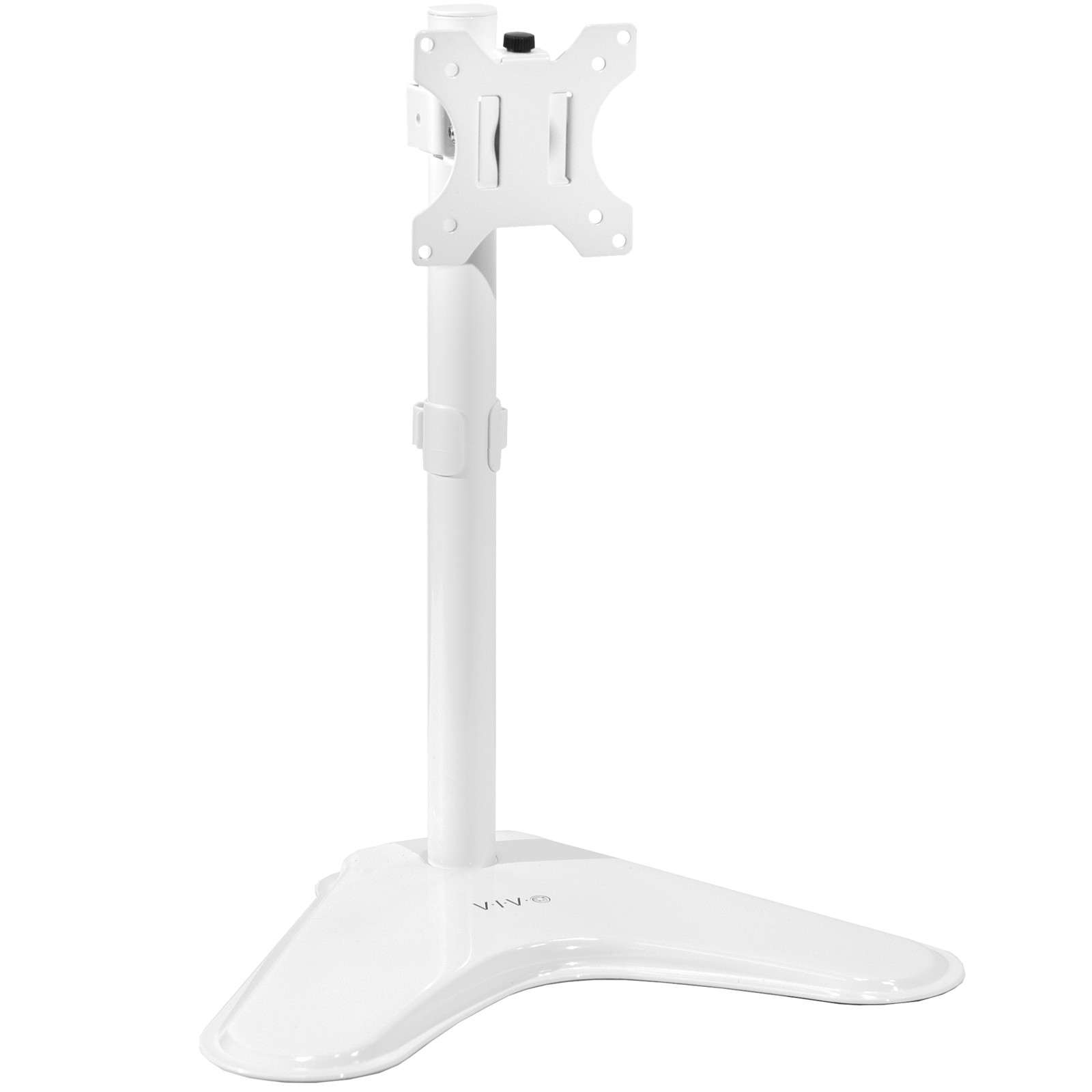 VIVO White Single LCD Monitor Adjustable Desk Stand, Fits 1 Screen