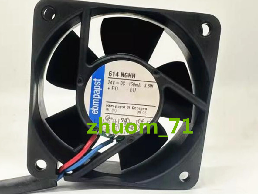 1PC ebmpapst 614NGHH DC24V 150mA 3.6W 6CM 6025 inverter cooling fan