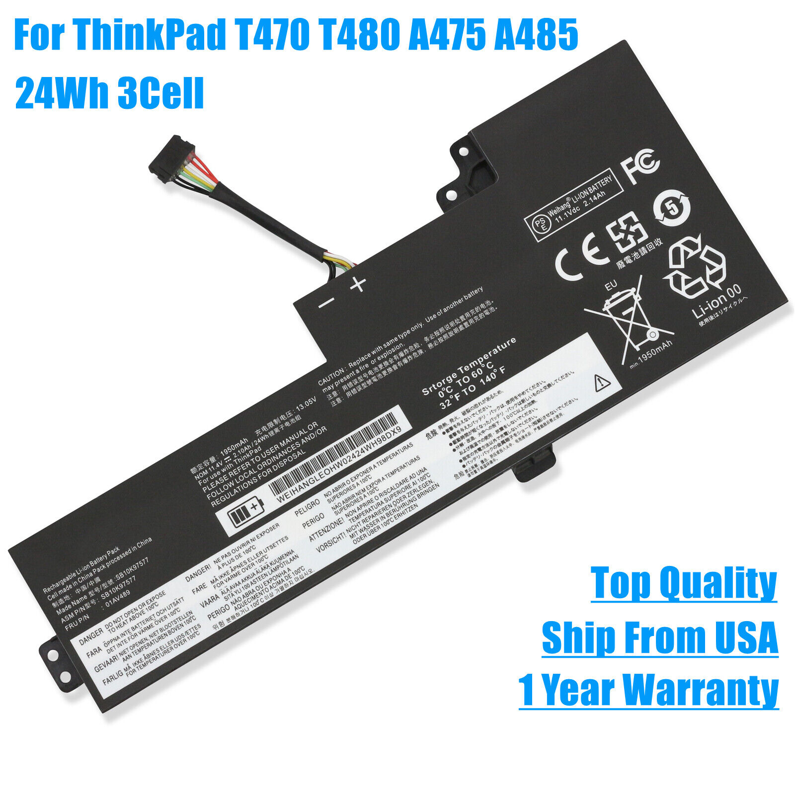 OEM New Battery For Lenovo ThinkPad T470 T480 A475 A485 TP25 01AV420 01AV489