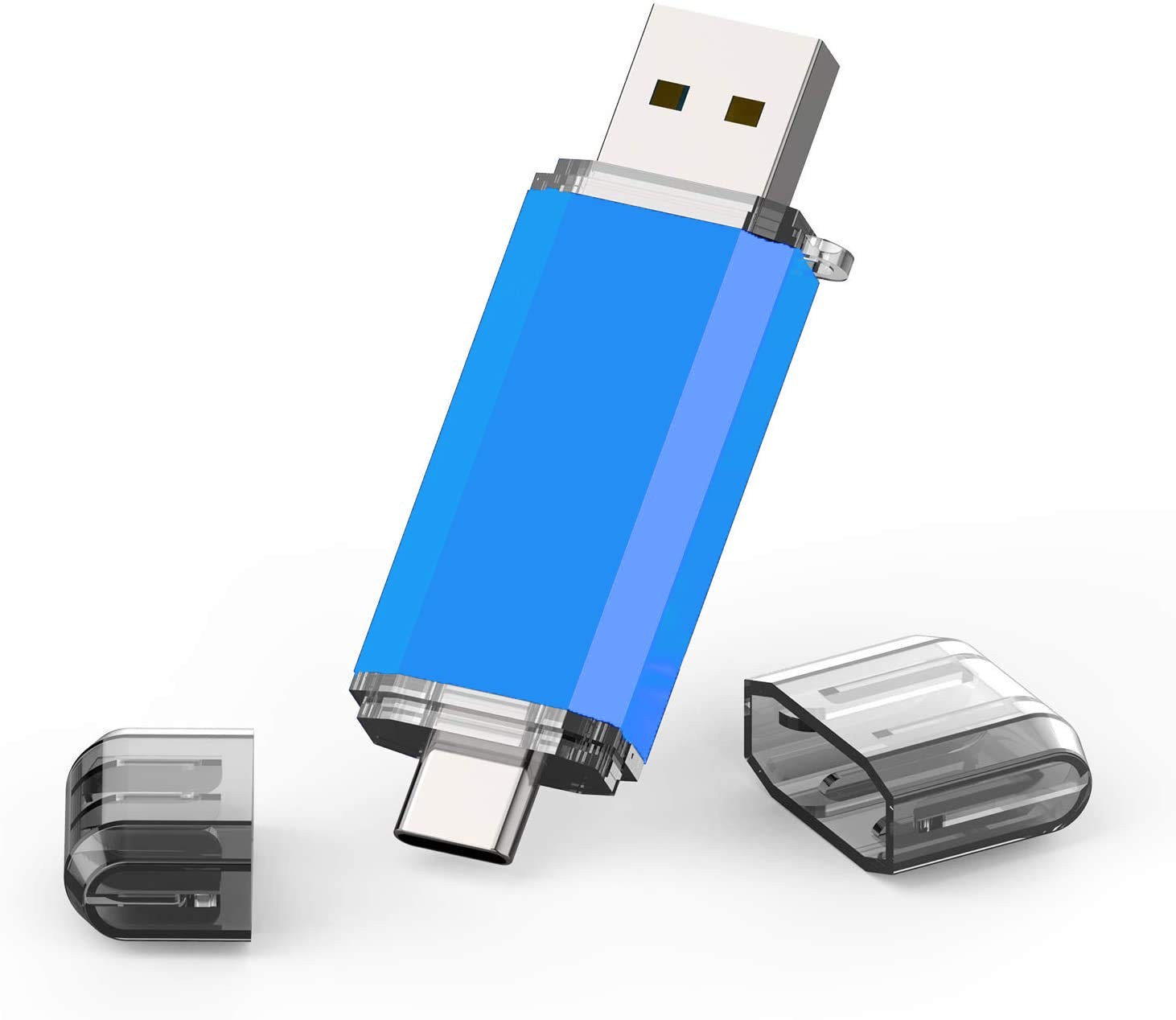 64GB USB C Flash Drive 2 in 1 OTG USB 3.0 + Type C Memory Stick with Keychain...