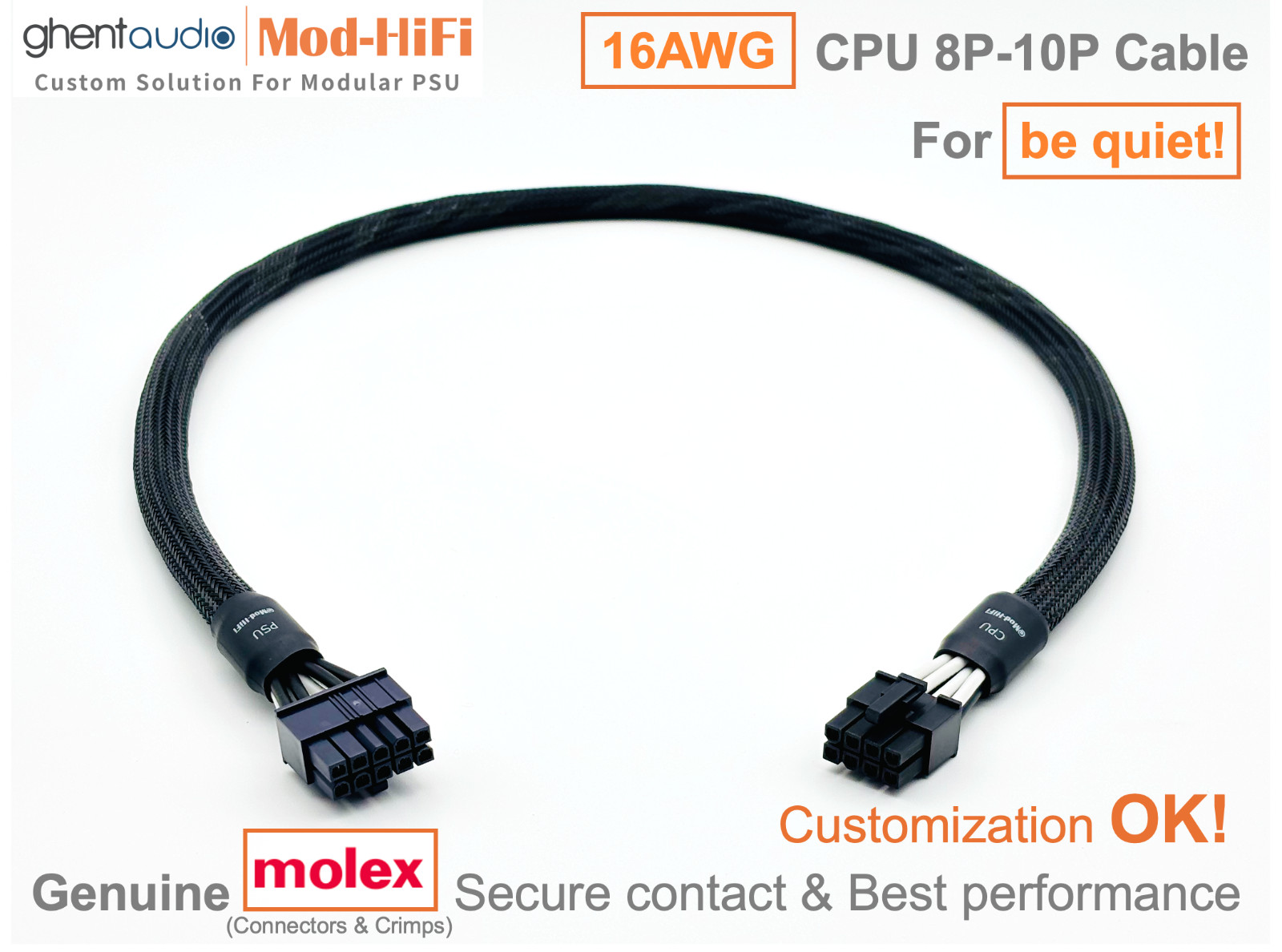 ⚡️16AWG CPU 8P Cable for be quiet Dark Power 13 1000W 850W 750W -📏70cm/27 inch