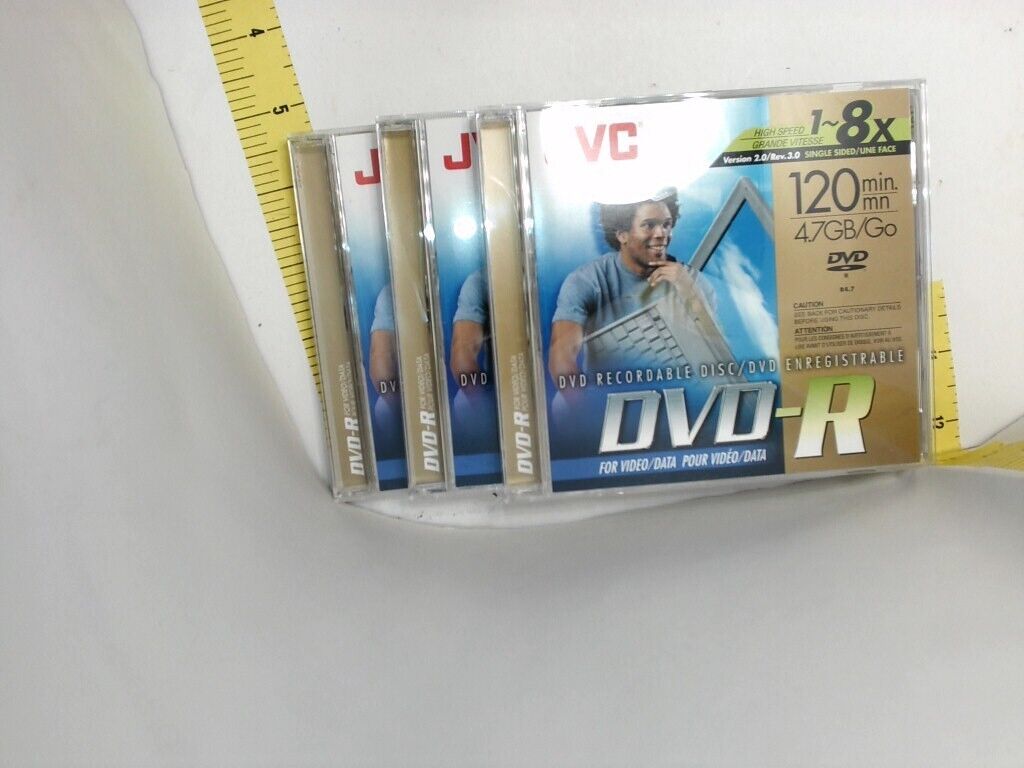 JVC Recordable DVD-R Disc 1-16x 120 min. 4.7 GB New *Open Box*