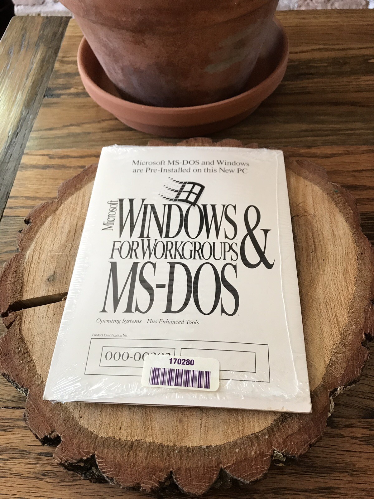 VINTAGE Genuine Microsoft Windows for Workgroups & MS-DOS plus Enhanced Tools
