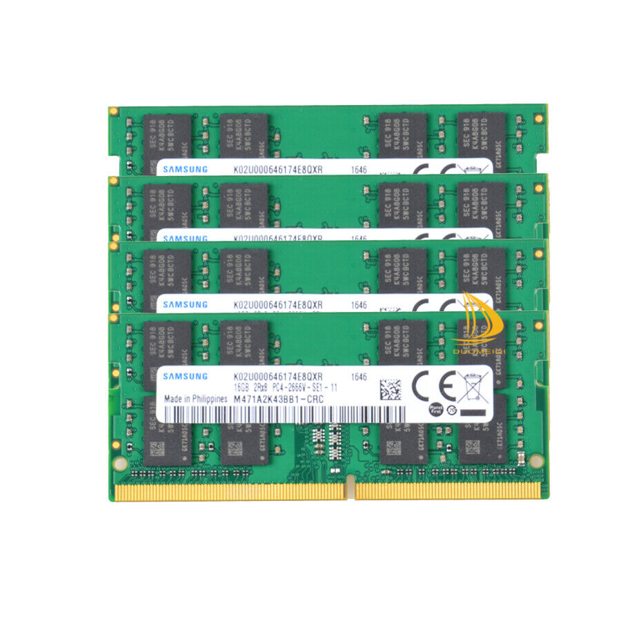 Samsung 4x 16GB 2RX8 DDR4-2666V PC4-21300 SODIMM Sodimm Laptop Memory RAM CL19 *