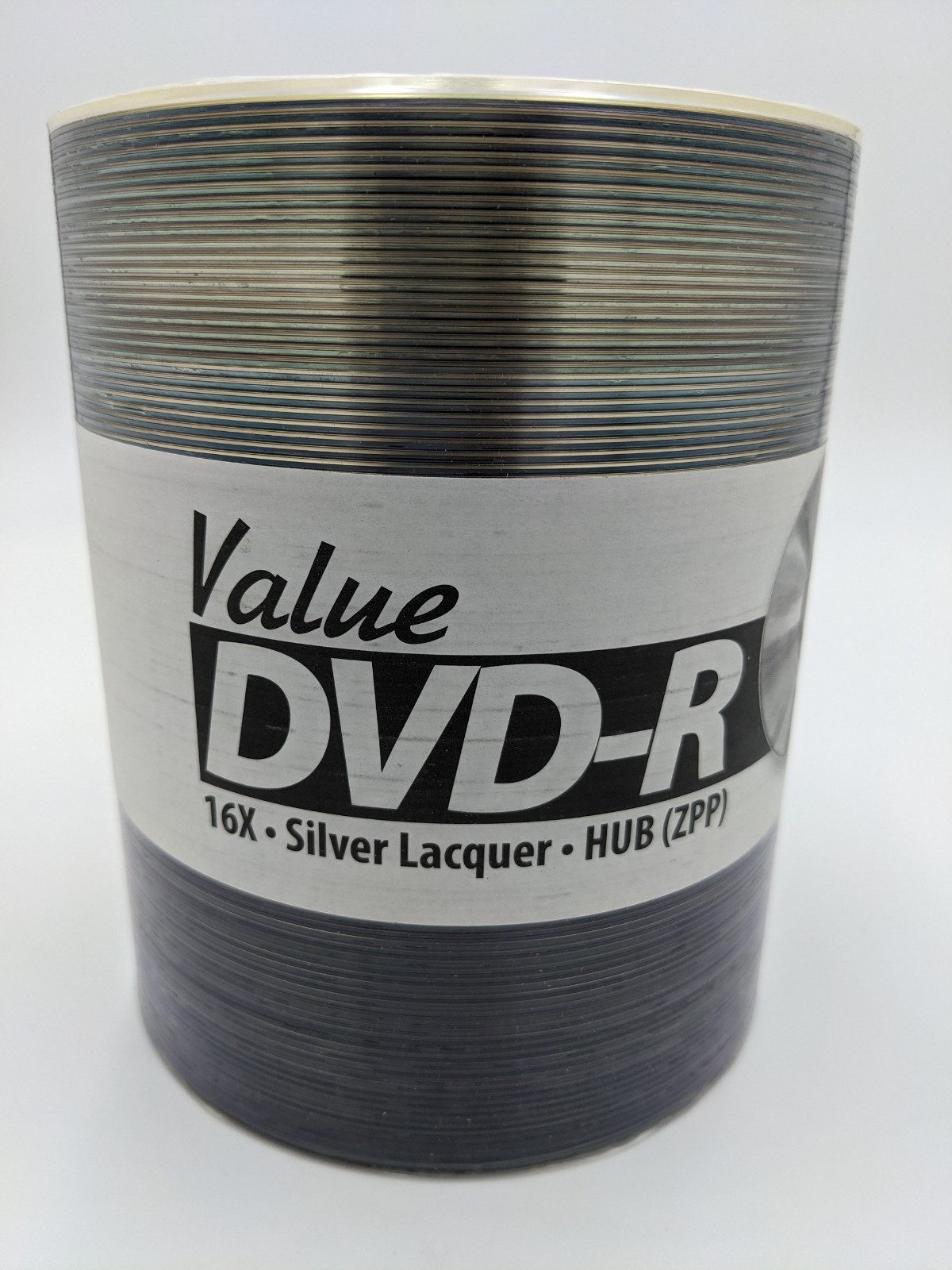 100 Taiyo Yuden/CMC Value DVD-R 16x InkJet Silver Lacquer Hub Printable - Shiny 