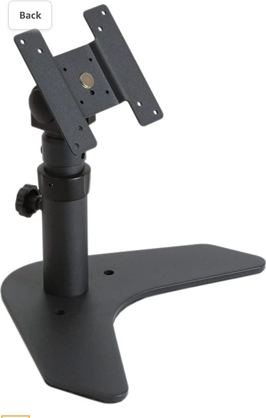 MonMount Single LCD Monitor VESA Desk Stand - Height Adjustable, Black (LCD-6410