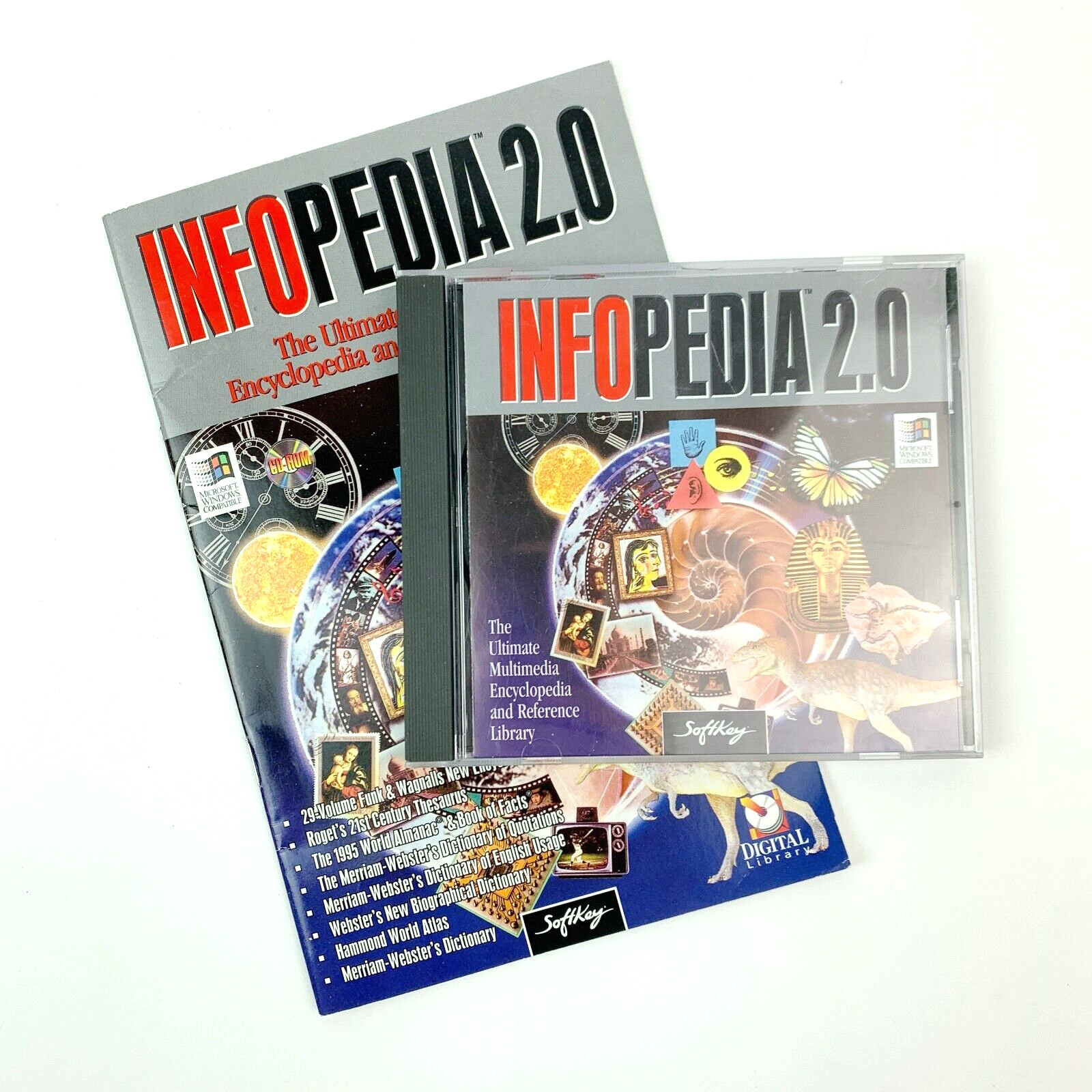SoftKey InfoPedia 2.0 Ultimate Multimedia Encyclopedia CD PC Windows 95