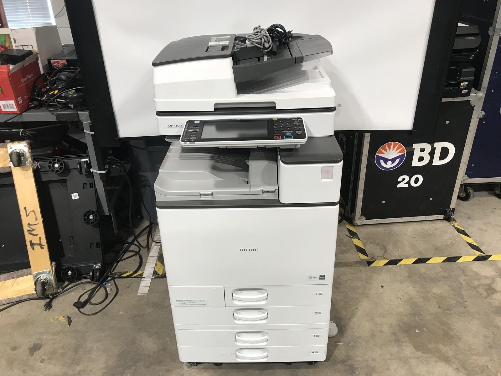 Ricoh MP C4503 MPC4503 Color MFP 45 ppm 345.8k Pg Ct w/ Toner & Cables *READ*