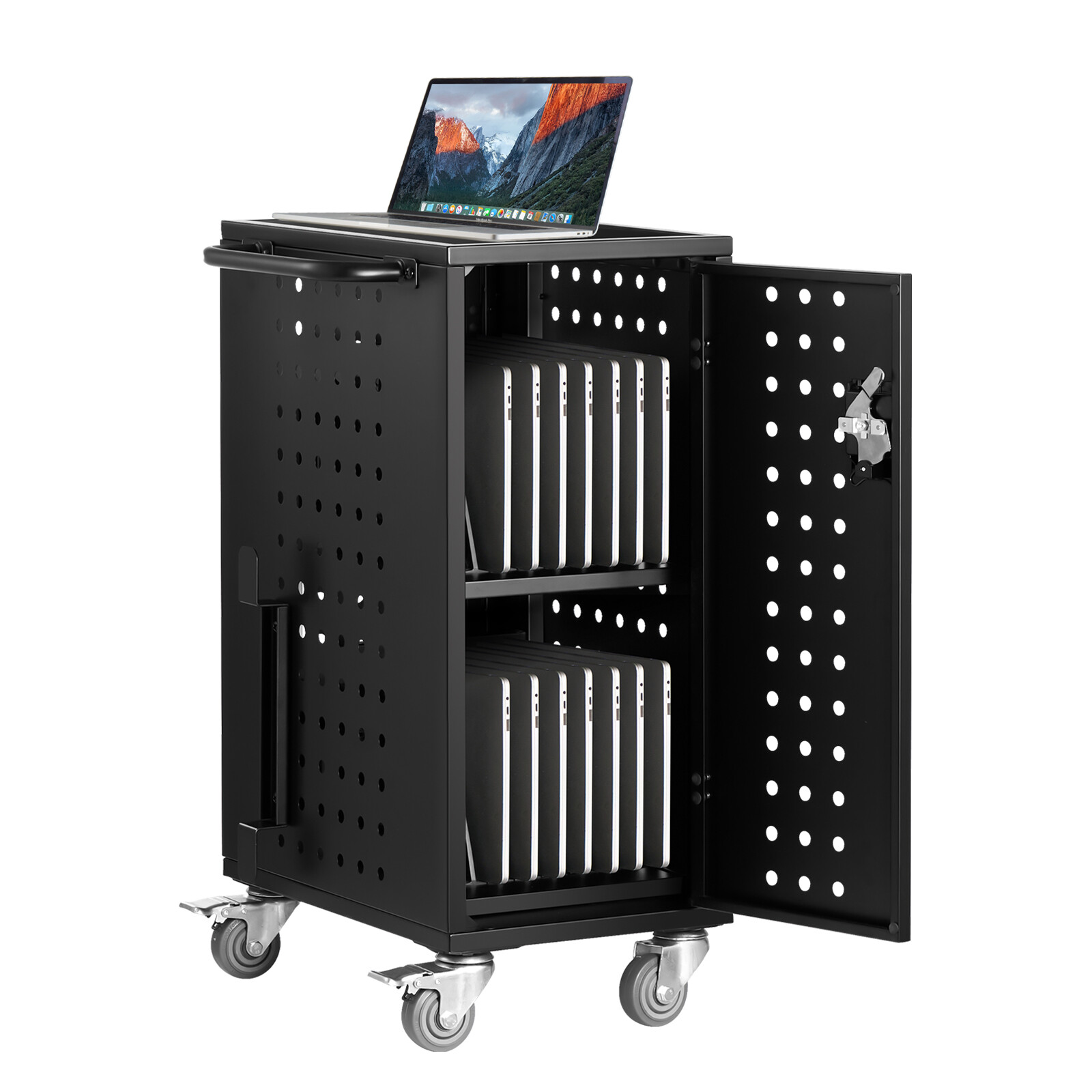 Uimoso Charging Cart Mobile Locking Storage16 Devices for Laptop & Tablet