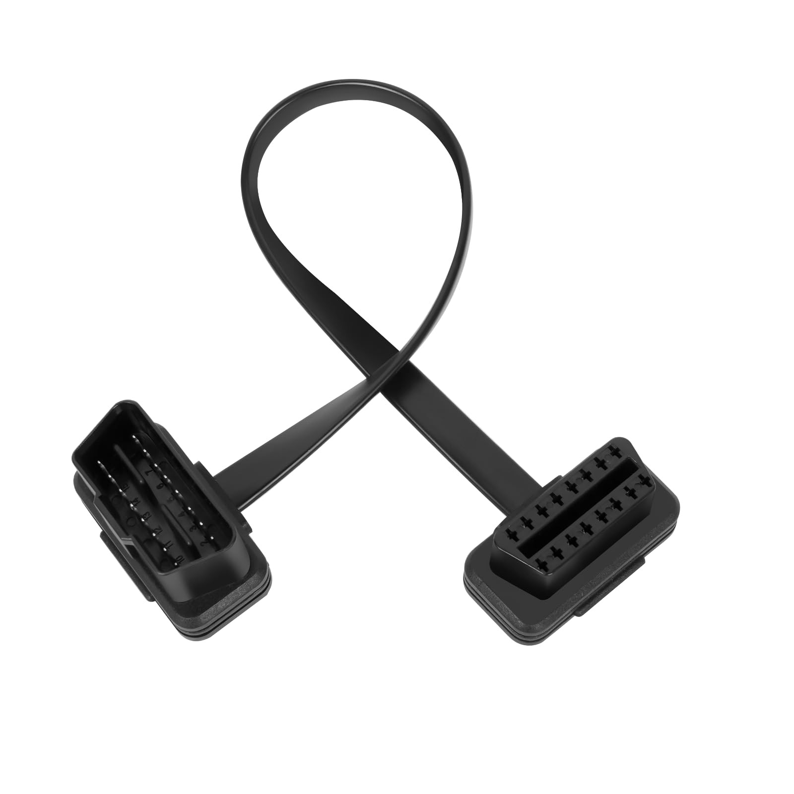 OBD2 Extension Cable - 16 Pin Male to Female OBD 2 Flat Ribbon GPS Tracker Exten