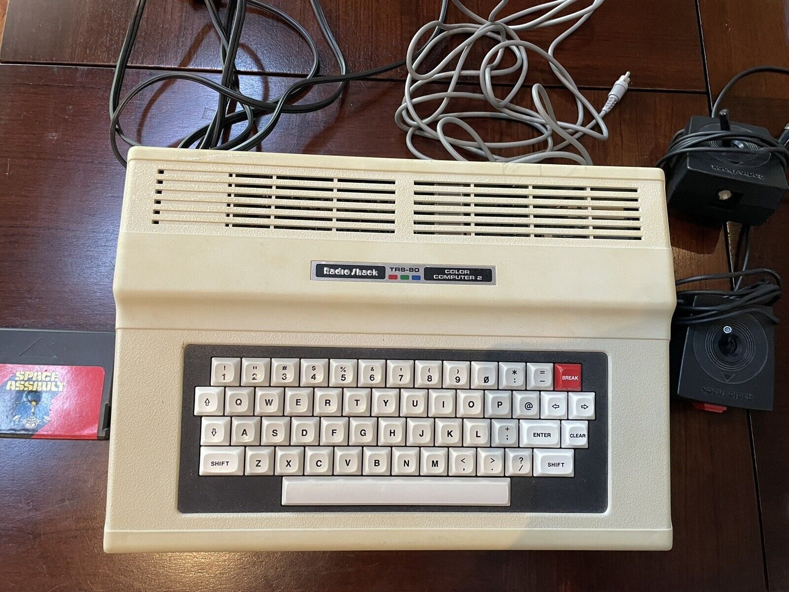 Radio Shack TRS-80 Color Computer 2 Untested Two Controllers Space Assault