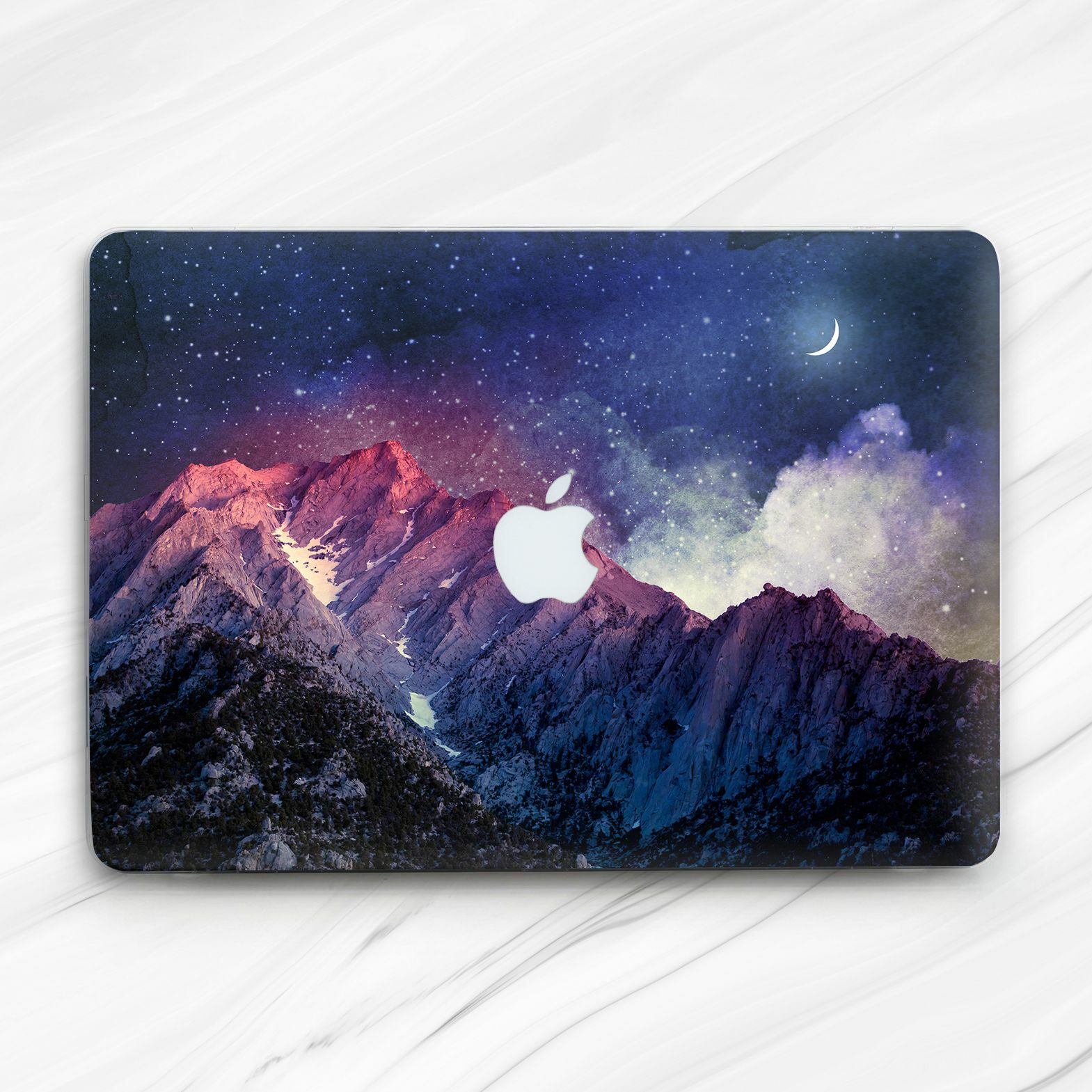 Mountains Nature Night Sky Stars Hard Case For Macbook Air 13 Pro 16 13 14 15
