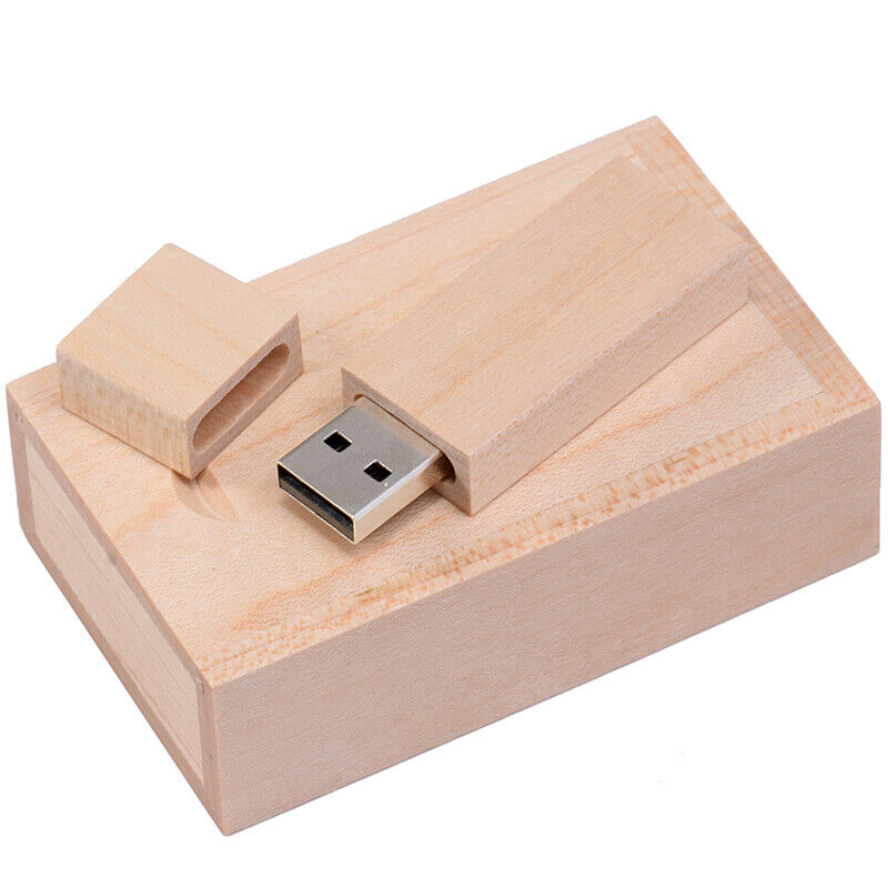 Photography Gift USB 2.0 Flash Drive Free Logo Wooden Box Pen Drive 64GB 32G 16G