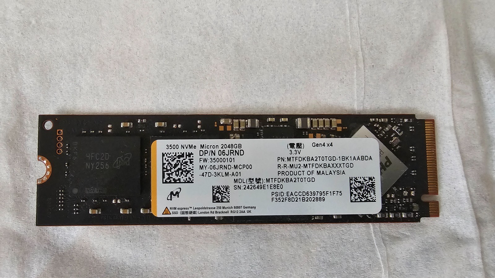 Dell SSD 2 TB Gen 4 x 4