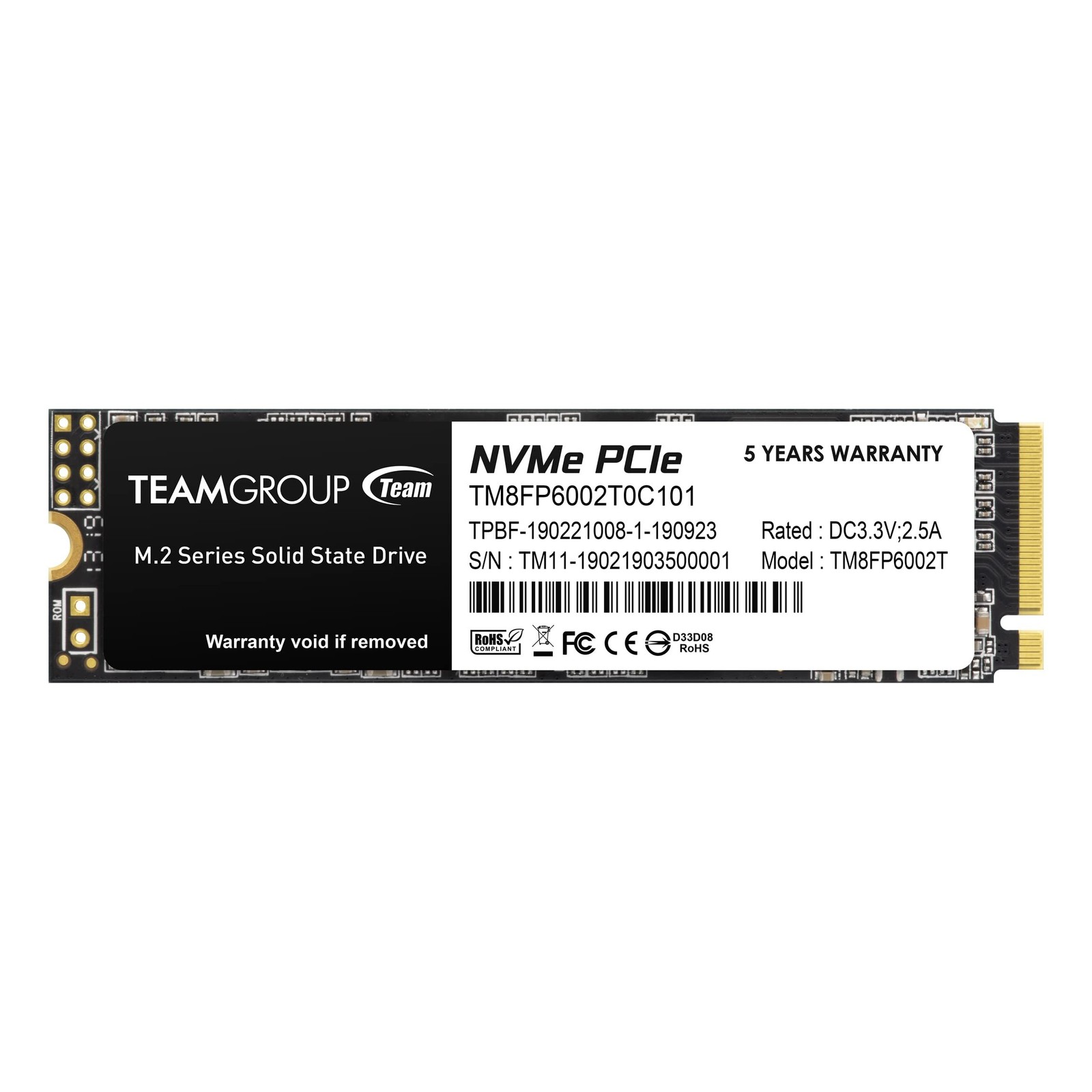TEAMGROUP MP33 2TB SLC Cache 3D NAND TLC NVMe 1.3 PCIe Gen3x4 M.2 2280 Intern...