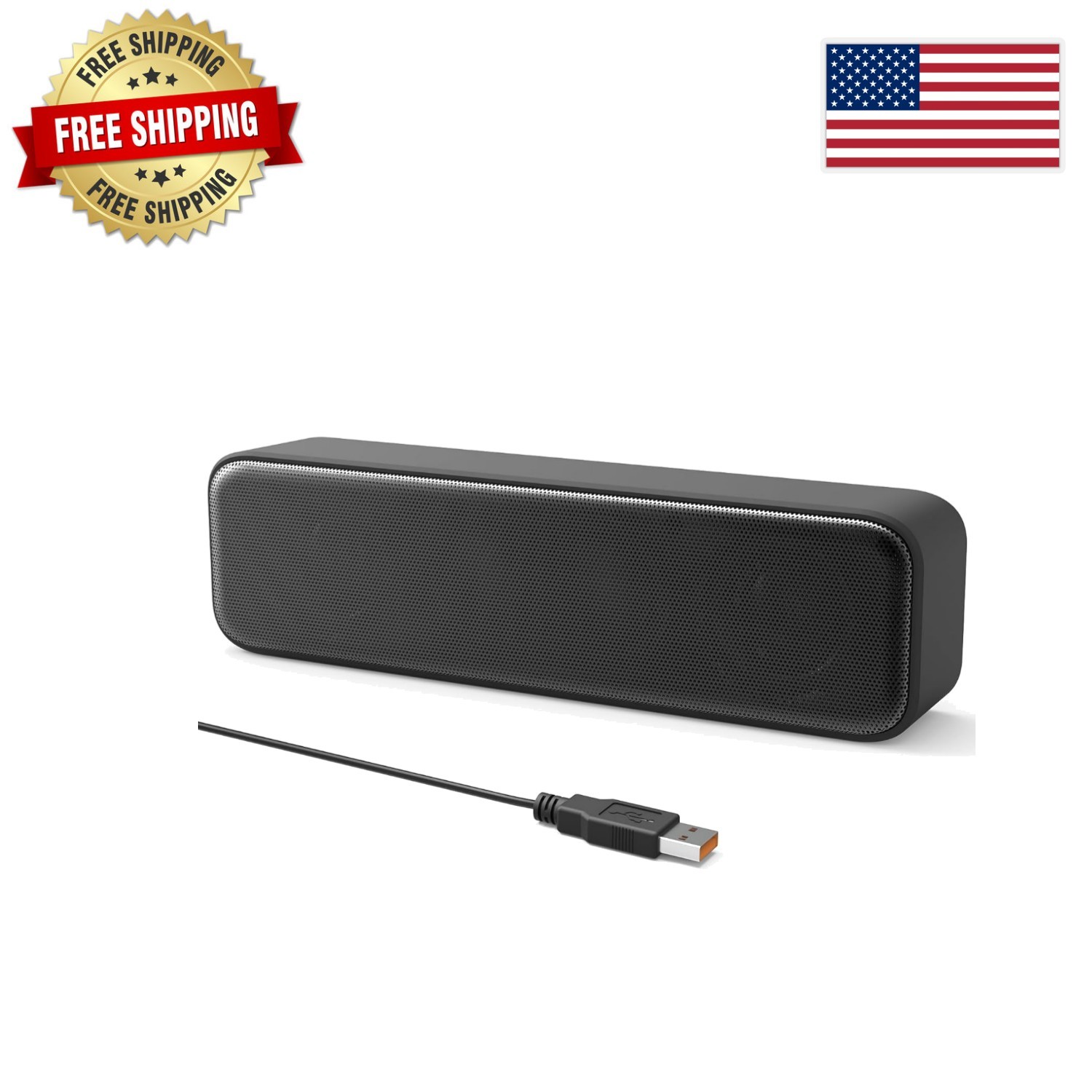 Compact USB Computer Speakers with Enhanced Bass - Plug-N-Play Solution