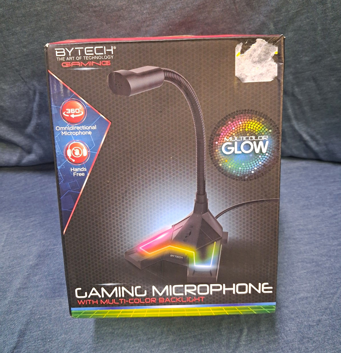 BYTECH Gaming Microphone LED Backlight Omnidirectional 3.5mm Gooseneck Stand