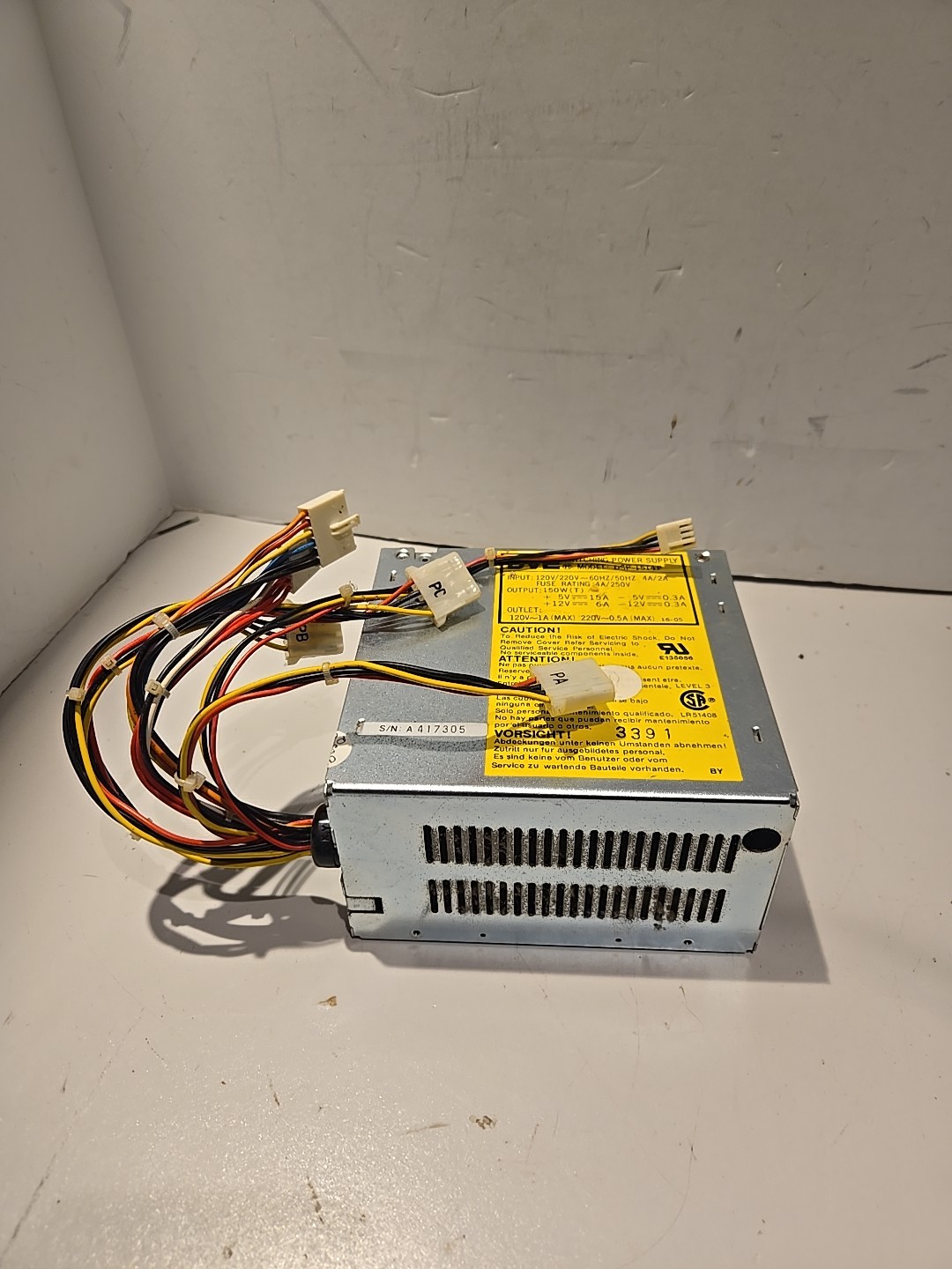 DVE DSP-1514P 150W SWITCHING POWER SUPPLY MAX OUTPUT 150W. Untested