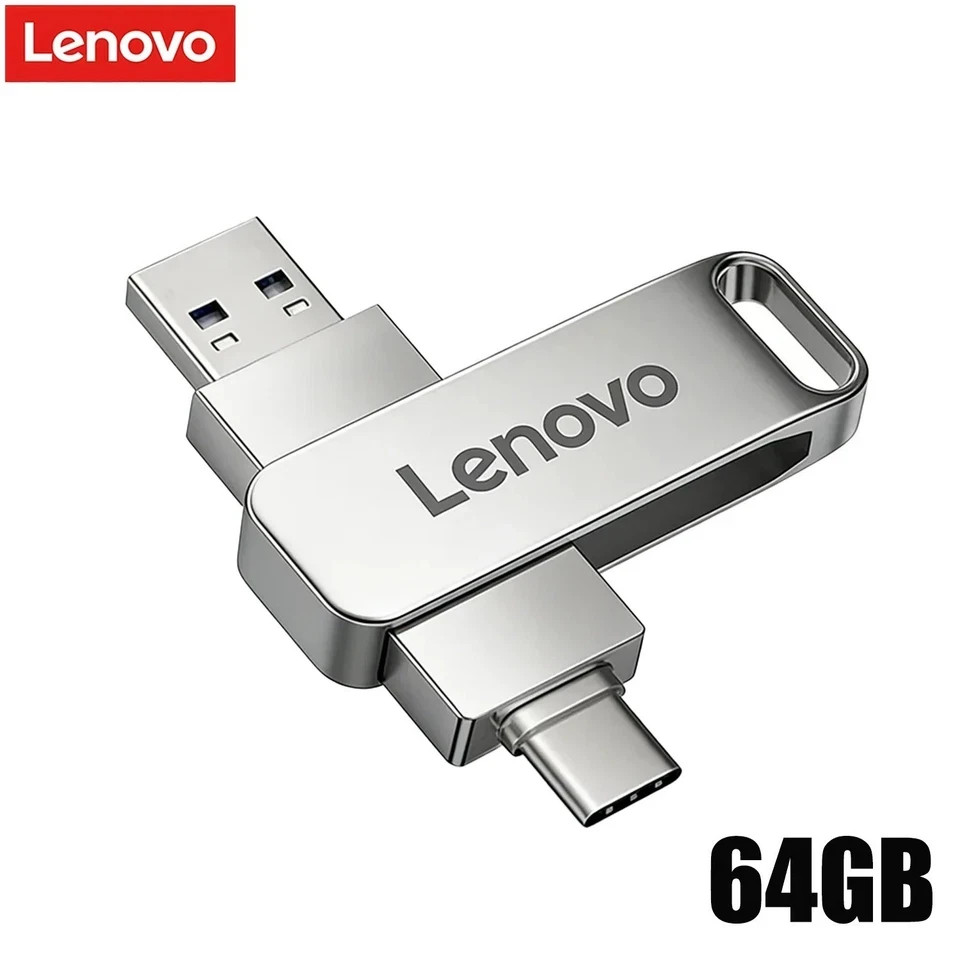 Lenovo 512GB USB Flash Drive Type-C Dual Interface Metal High Speed U Disk