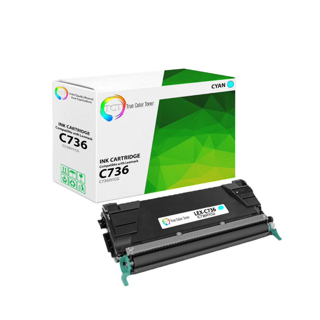 TCT C736H1CG For Lexmark C734 C736 C738 Cyan Premium Compatible Toner Cartridge
