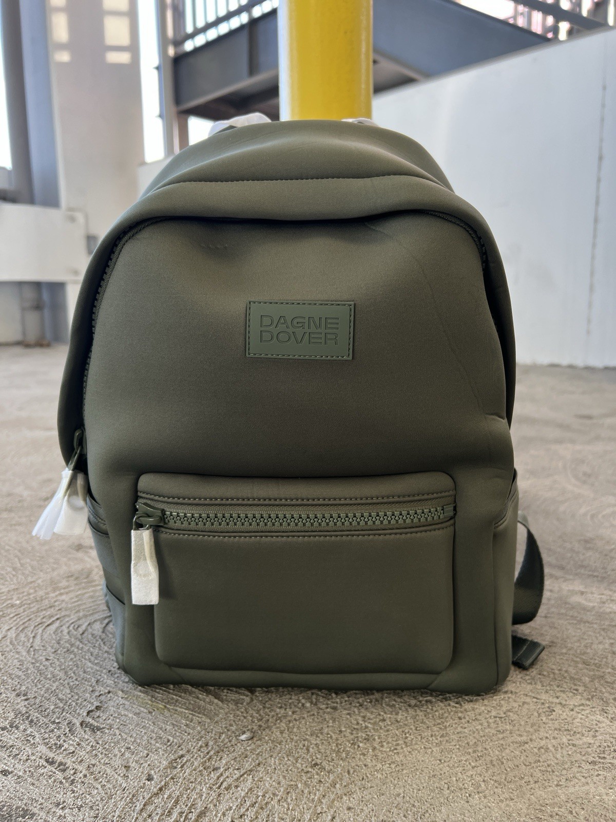 Dagne Dover Neoprene Backpack Olive Green Travel Laptop Bag