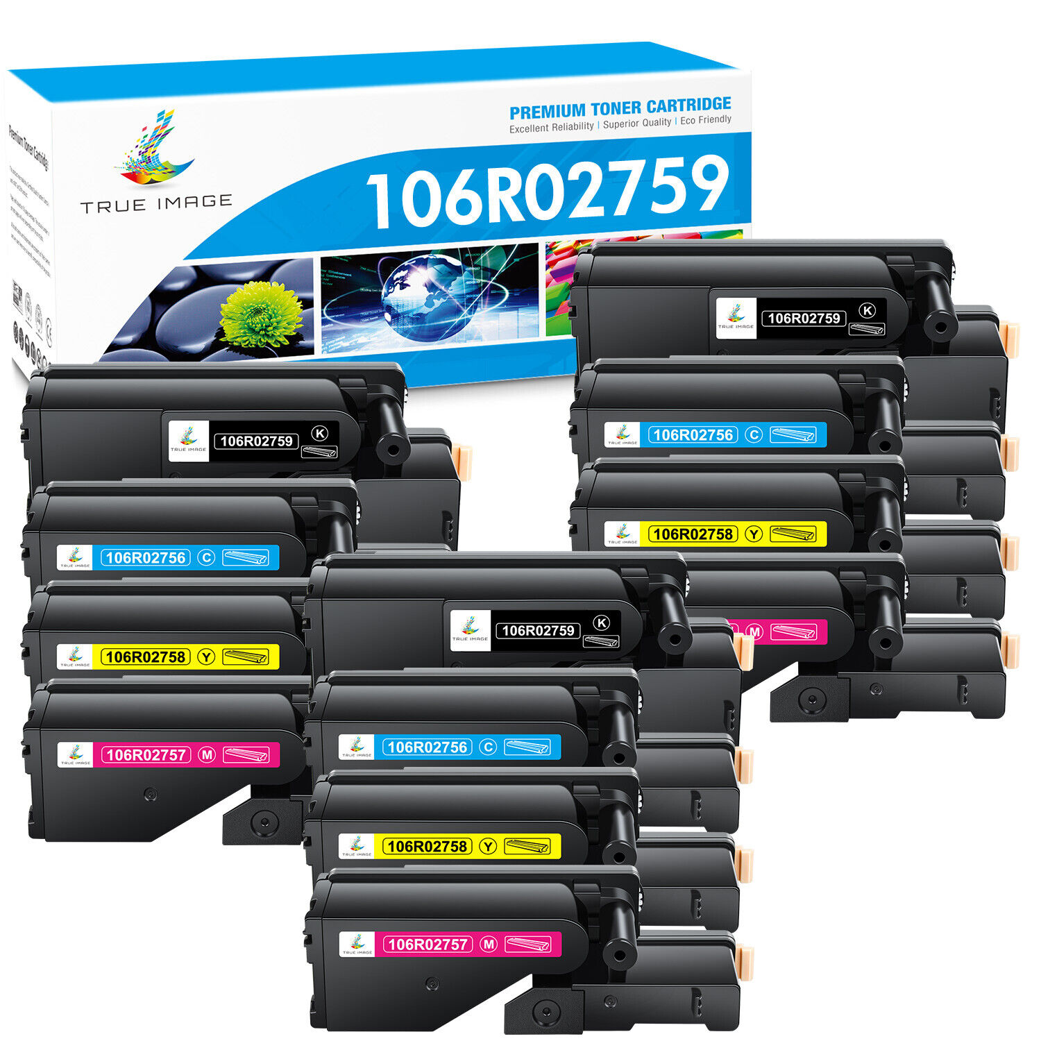 12 PK Toner Compatible for Xerox WorkCentre 6025 6027 Phaser 6020 6022 106R02759