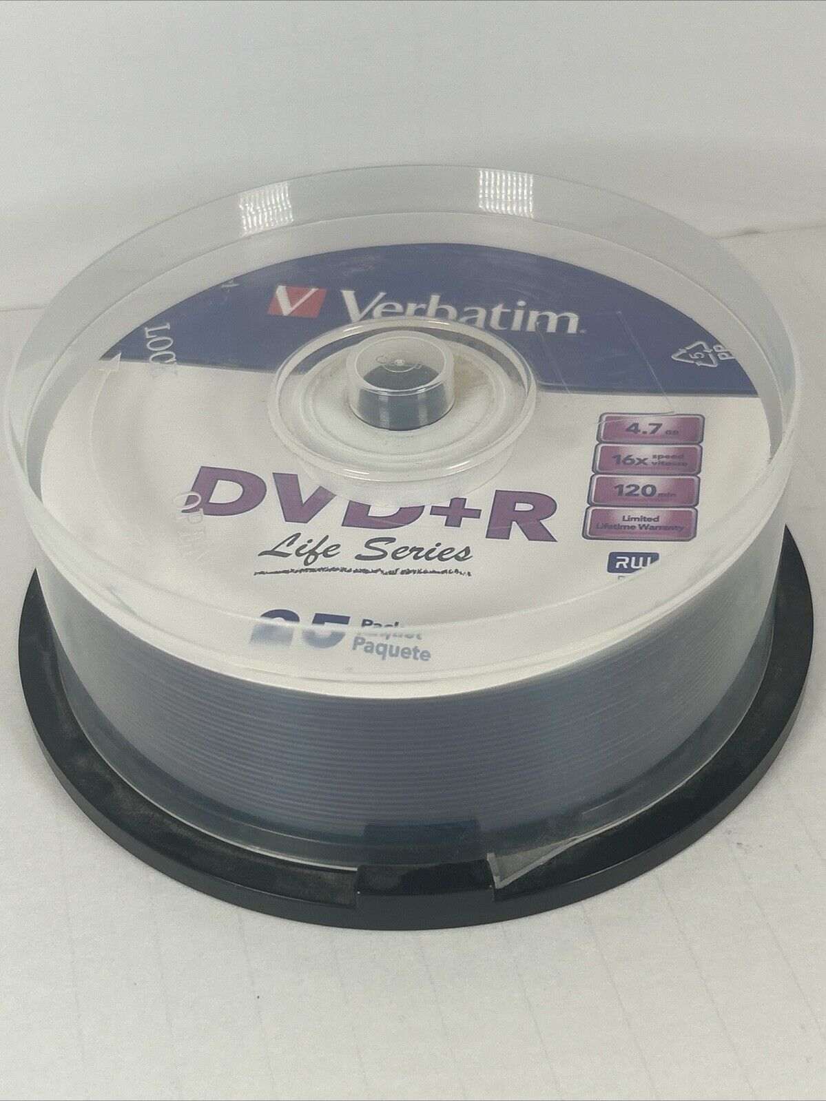 Verbatim DVD+R Life Series 25 Pack 4.7gB 16x 120min RW DVD+R