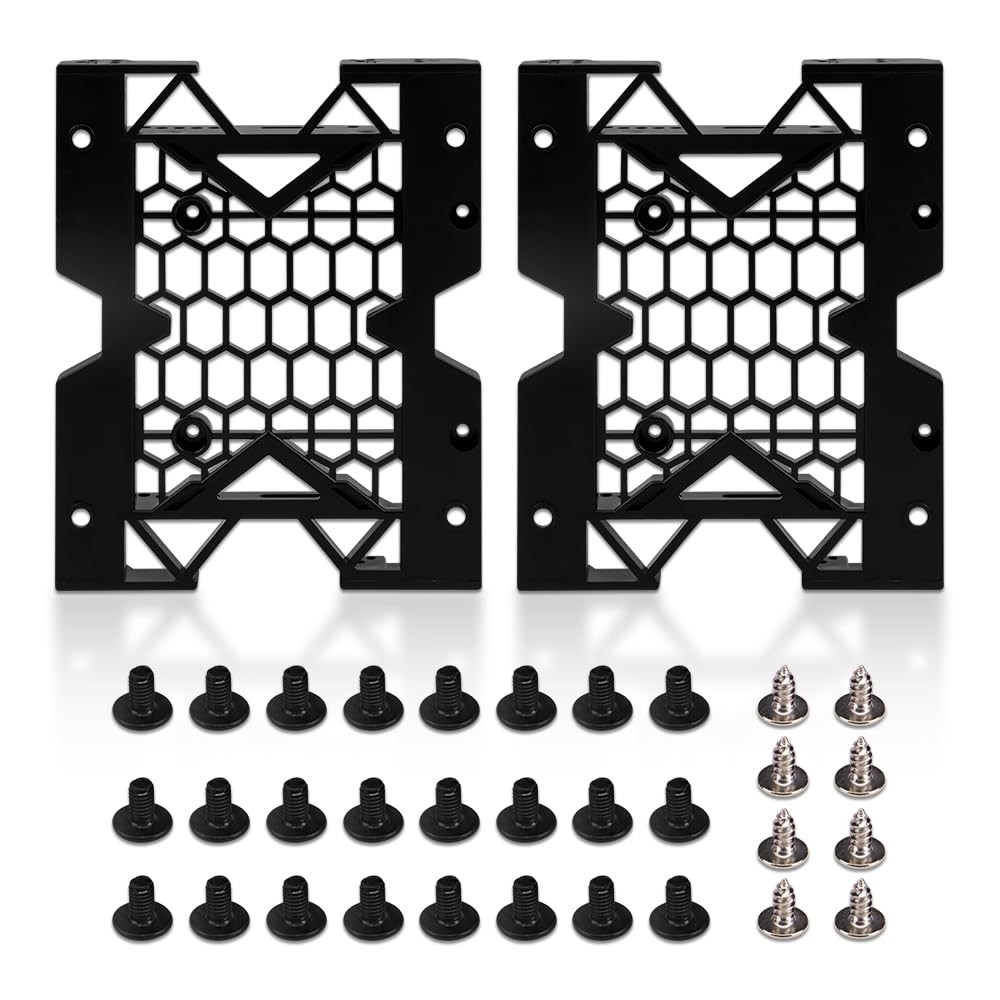 2Pcs 5.25" to 3.5" 2.5" SSD HDD Tray Caddy Case Adapter Hard Disk Drive Bays ...