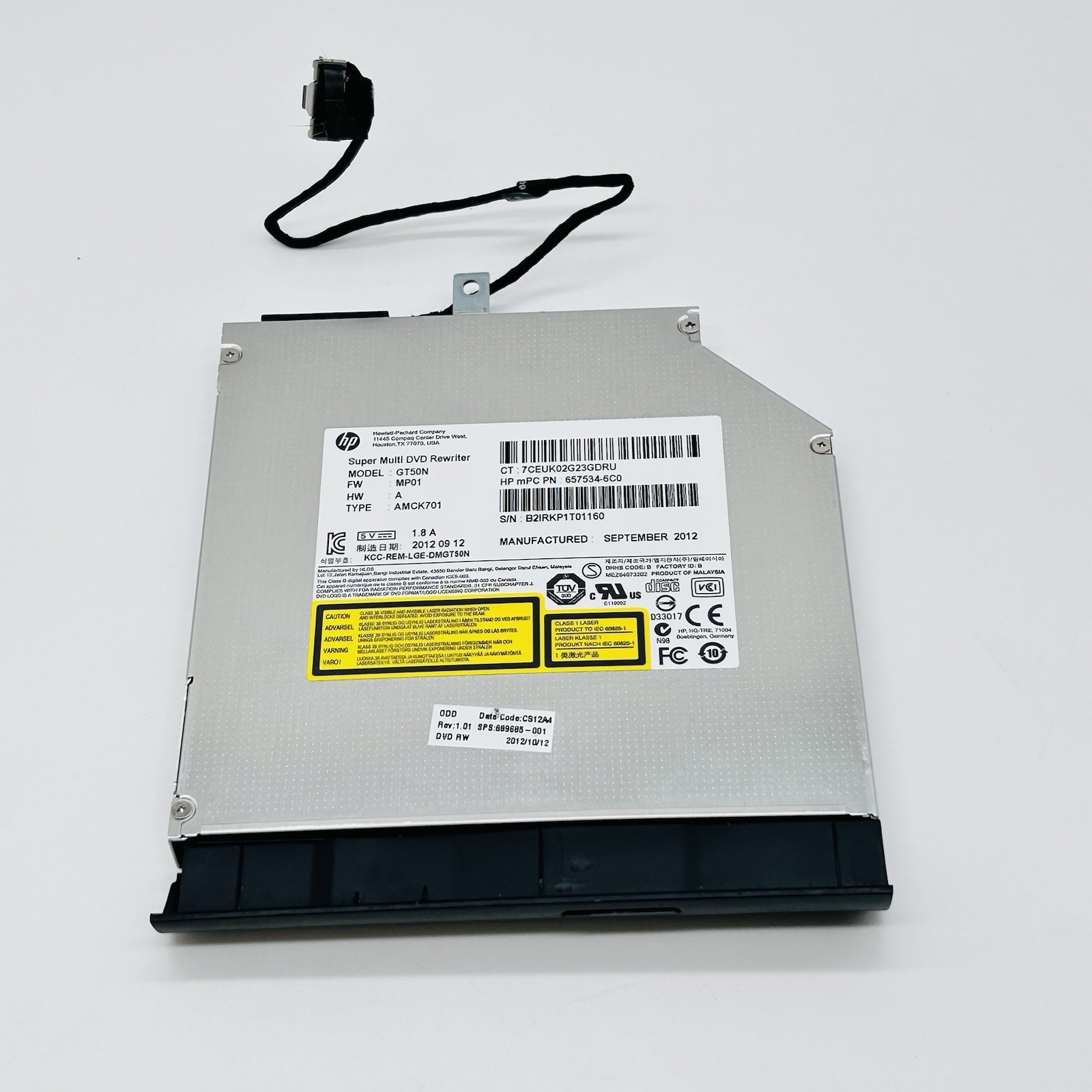 HP Super Multi DVD Rewriter CD Reader GT50N Pavilion MP01 AMCK701 PN: 657534-6C0
