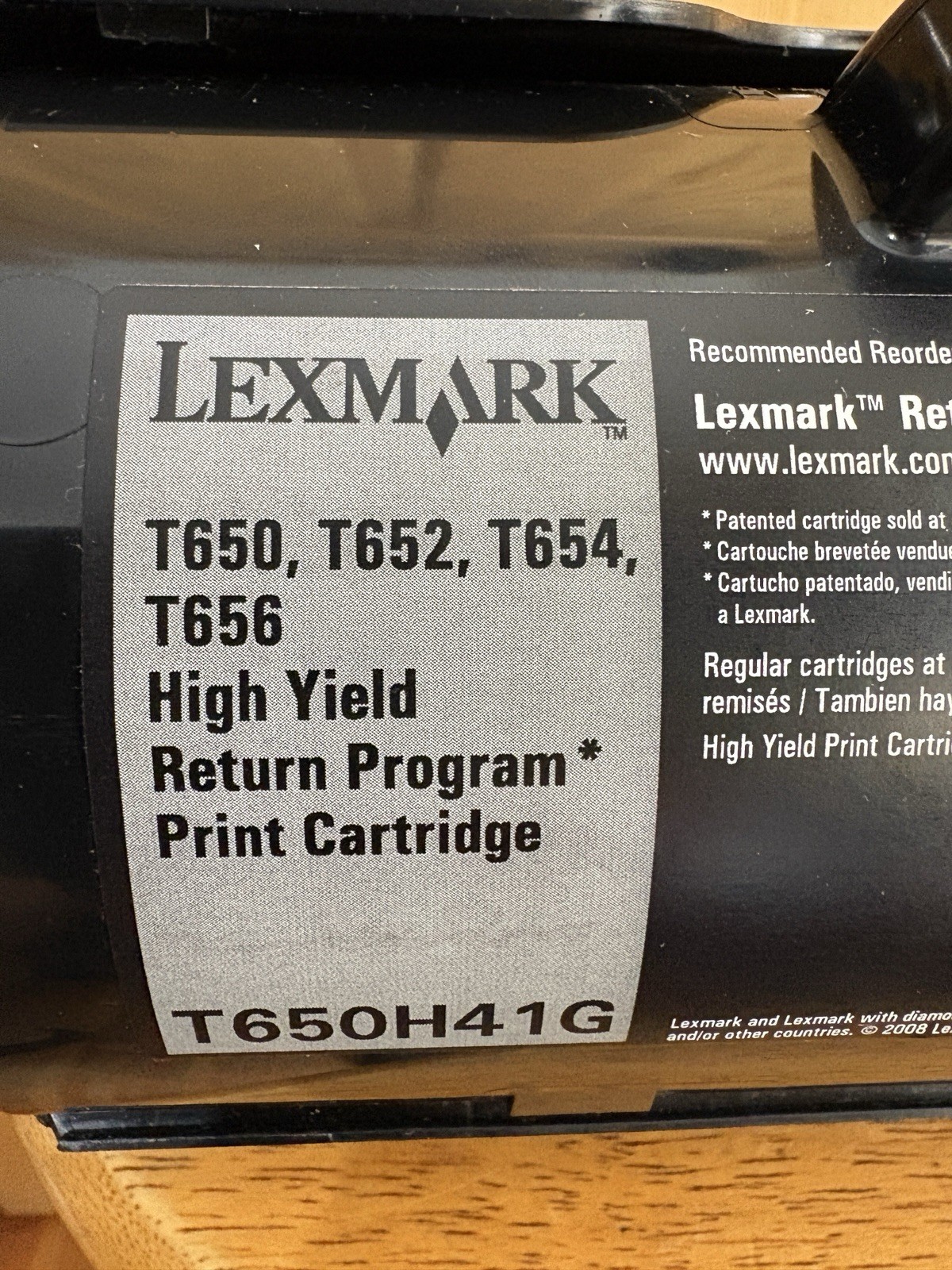 Lexmark T650H41G High Yield Toner Cartridge - Used - Untested.