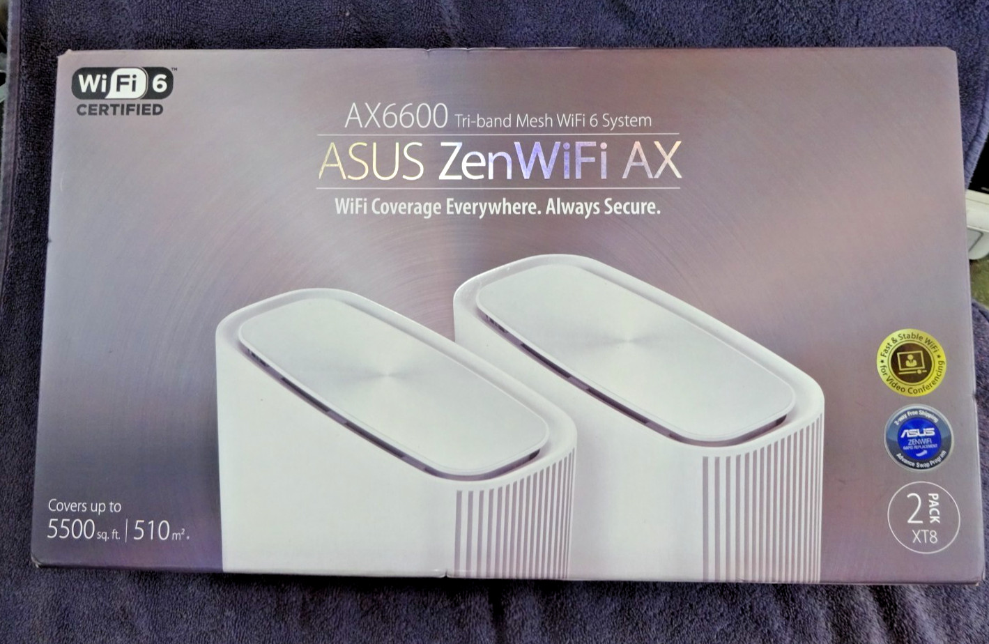 ASUS ZenWiFi AX6600 XT8 Tri-Band Mesh WiFi 6 System 2-Pack White