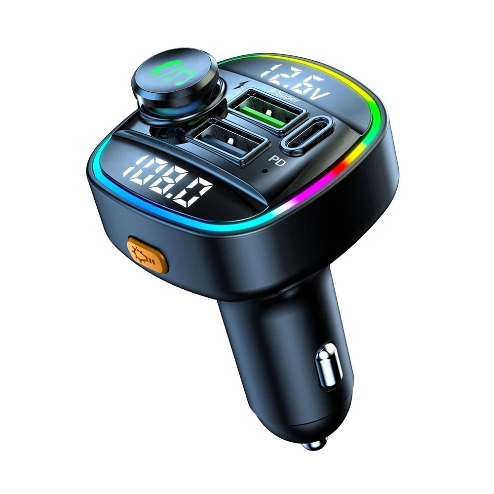 Bluetooth 5.0 Car Wireless FM Transmitter Adapter USB PD Charger AUX Hands LOT