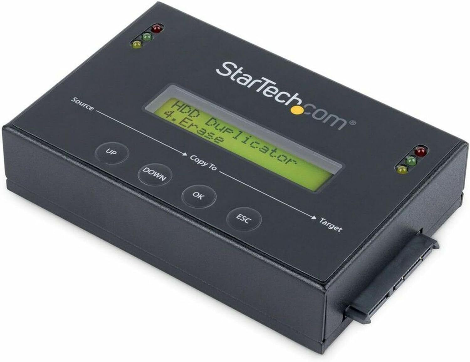 StarTech.com 1:1 Standalone Hard Drive Duplicator & Eraser, Target, Black 