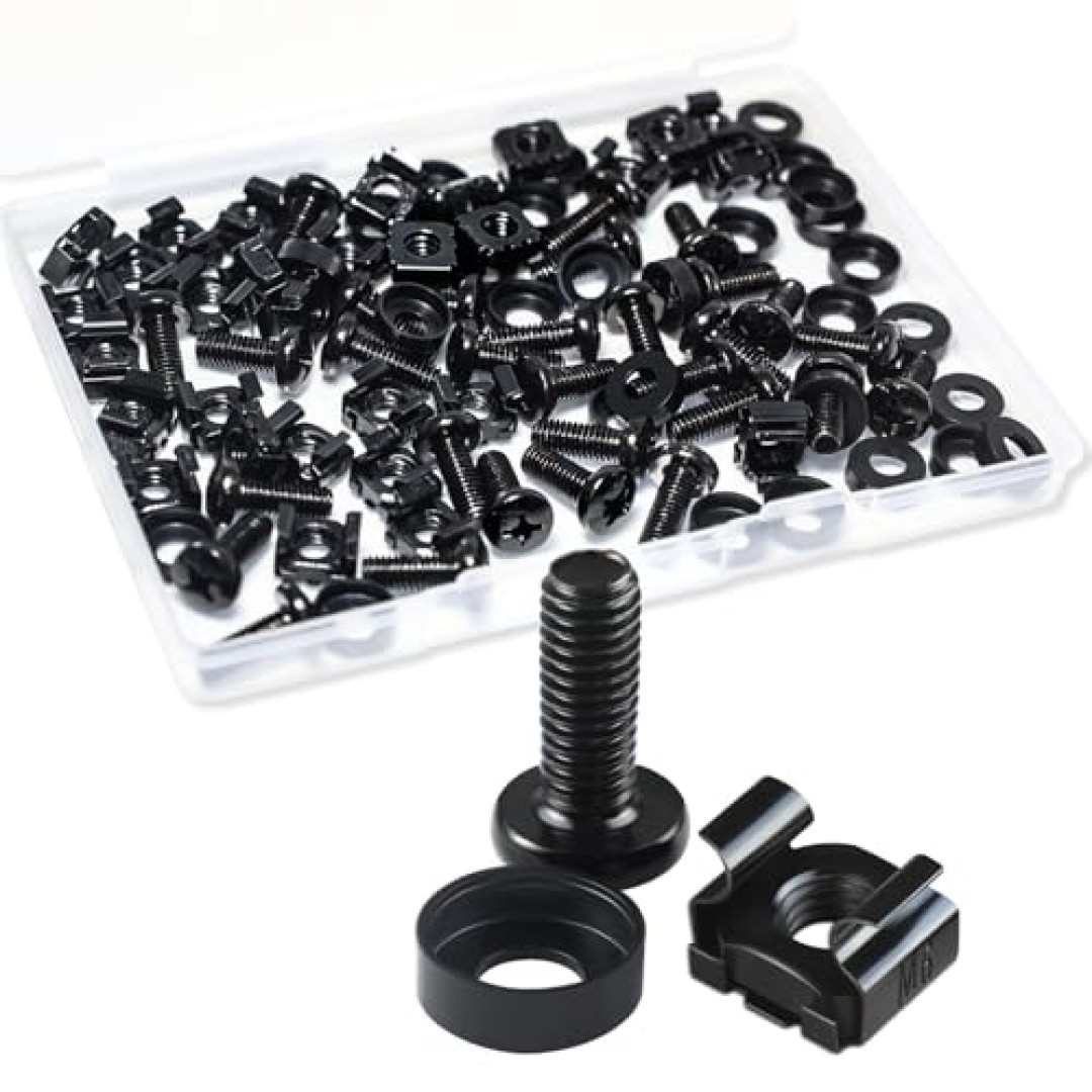 10 Pack M6 X 16Mm Rack Mount Cage Nuts, Cage Nuts and Screws, Rack Mount Screws