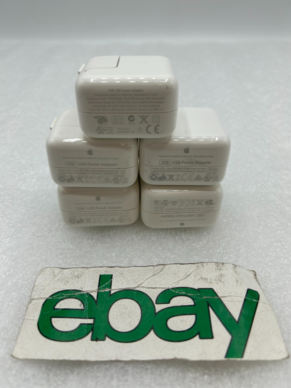 LOT OF 5  Apple A1357 10W USB Wall Charger Block for iPhone iPad iPod FREE S/H