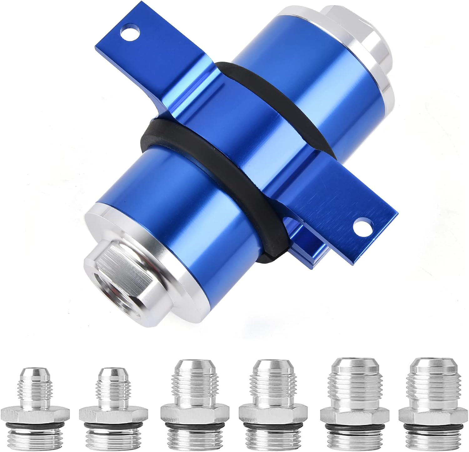 30 Micron Inline Fuel Filter with 6AN 8AN 10AN Adapter&Bracket Clamp 60MM Univer