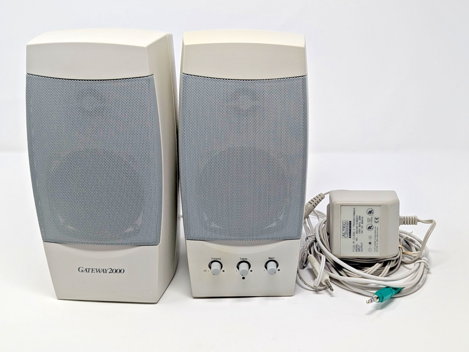 Gateway 2000 Altec Lansing ACS41 Powered Computer Speakers & OEM Power Adapter
