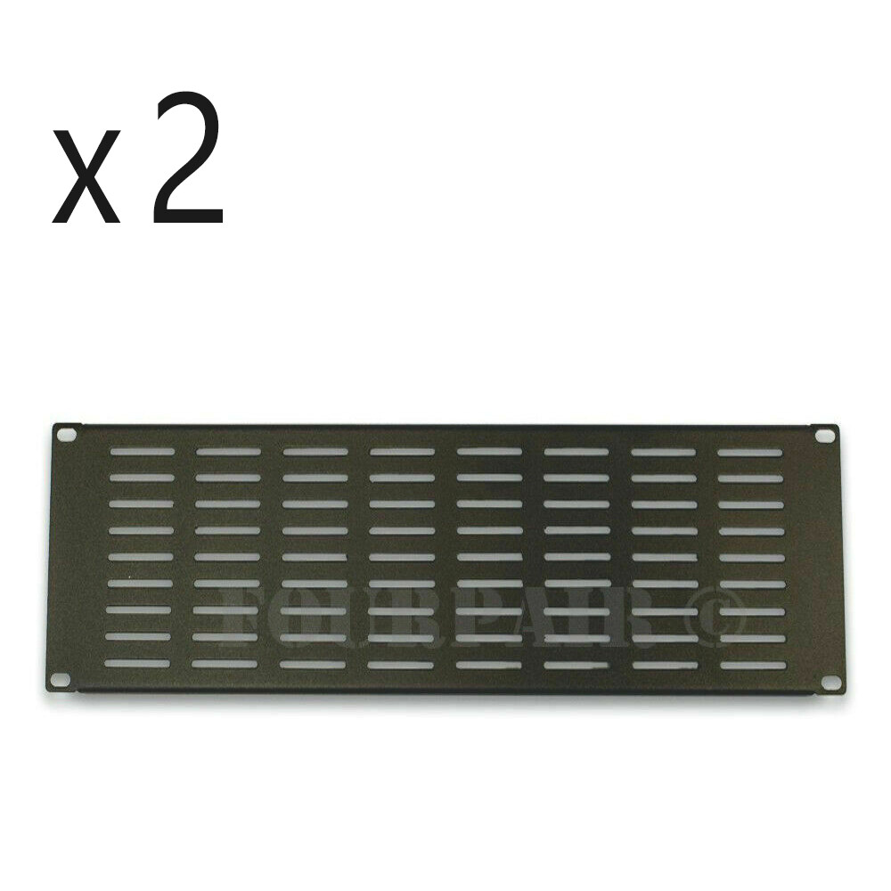 2 Pack - 4 Space 4U - 19" Vented Blank Rack Mount Server Panel Filler Spacer