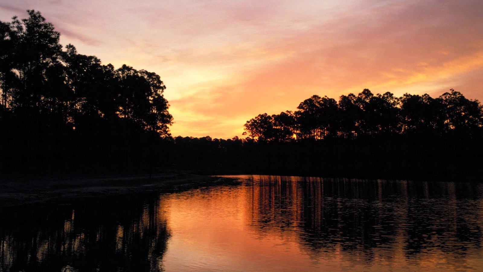 Landscape sunset water sky trees Custom Gaming Mat Desk