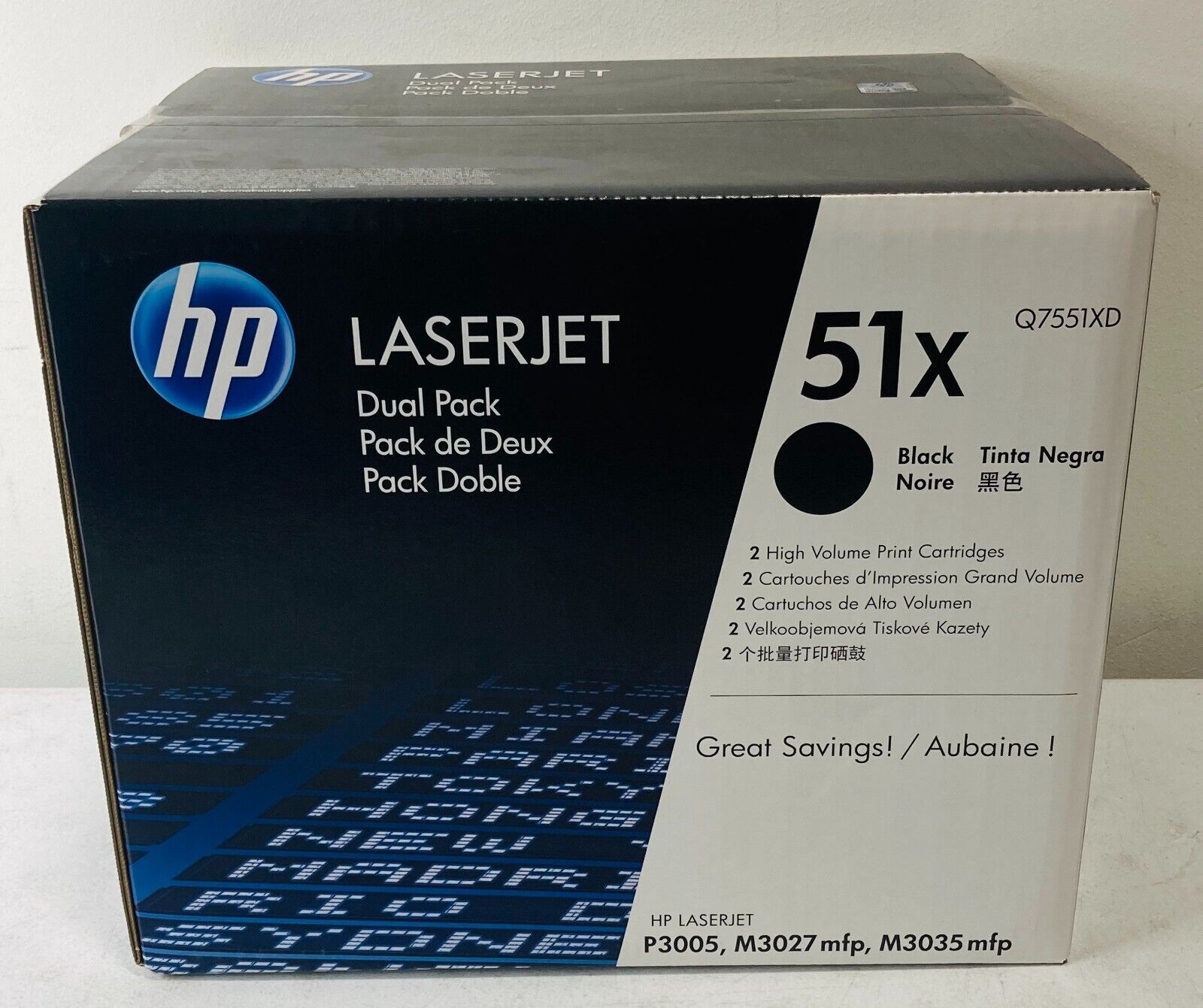 Genuine HP 51X DUAL High Yield BLACK LaserJet Toner Cartridge Q7551XD NEW SEALED