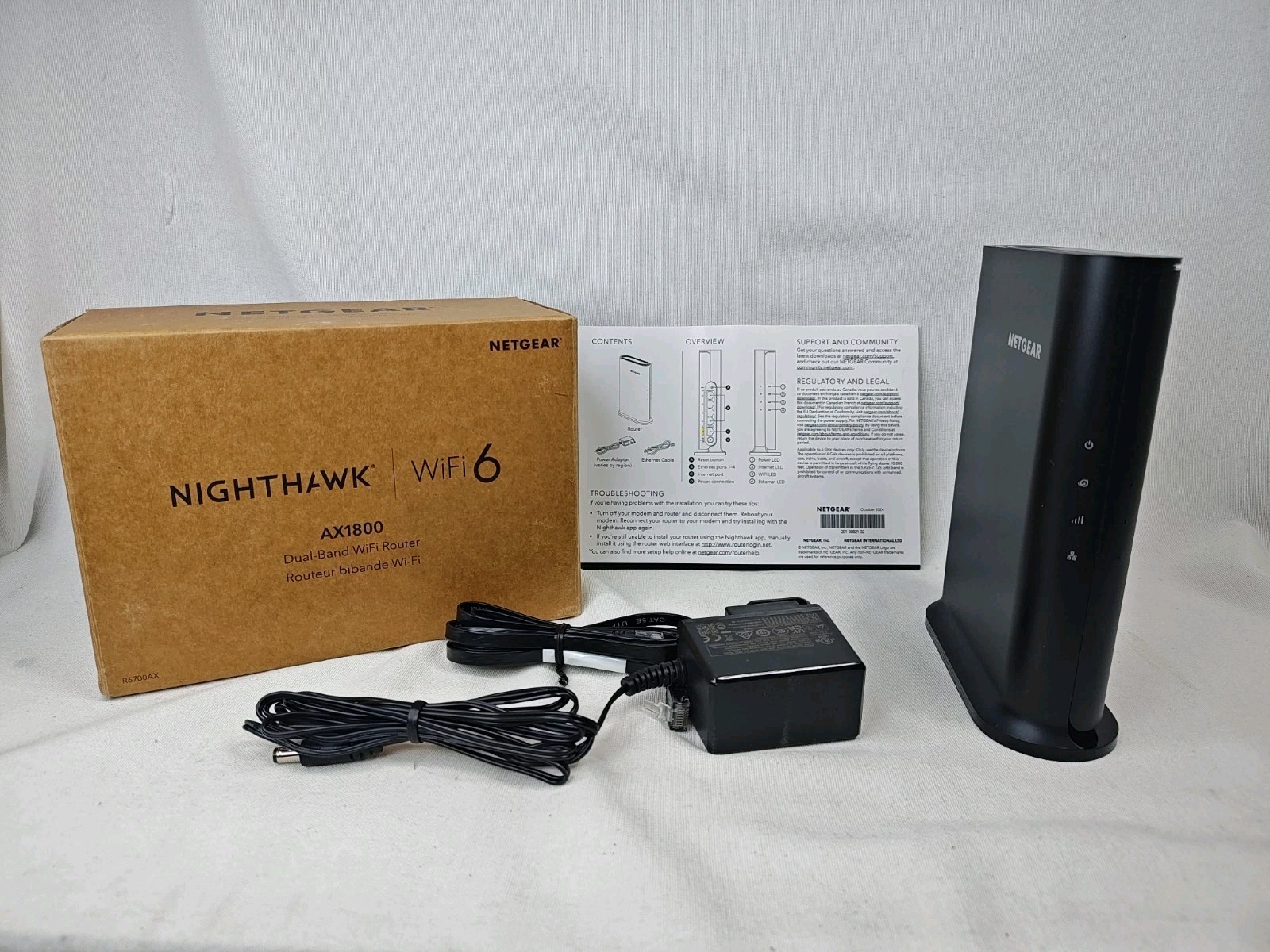 NETGEAR Nighthawk AX1800 Dual-Band WiFi 6 Router R6700AX Complete In Box