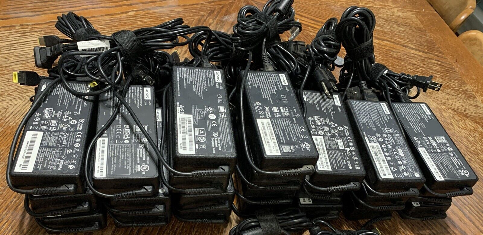 Lot of 23 OEM Lenovo 135W Yellow Square Tip Adapter Laptop Charger TESTED / GOOD