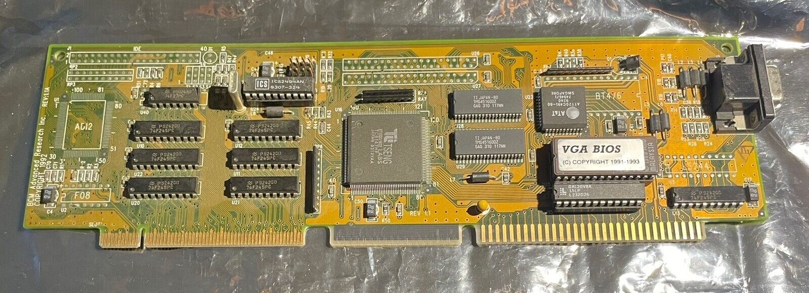 Vintage BCM Advanced Research Inc 1.1a Graphics Card w/original Price Tag