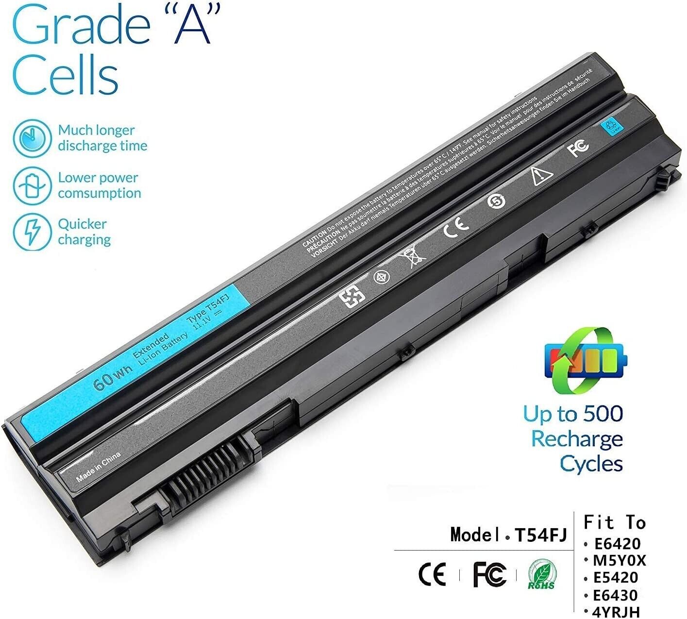 ✅E6420 Battery for Dell Latitude E6440 E5430 E5520 E5530 E6430 E6540 E6520 T54FJ