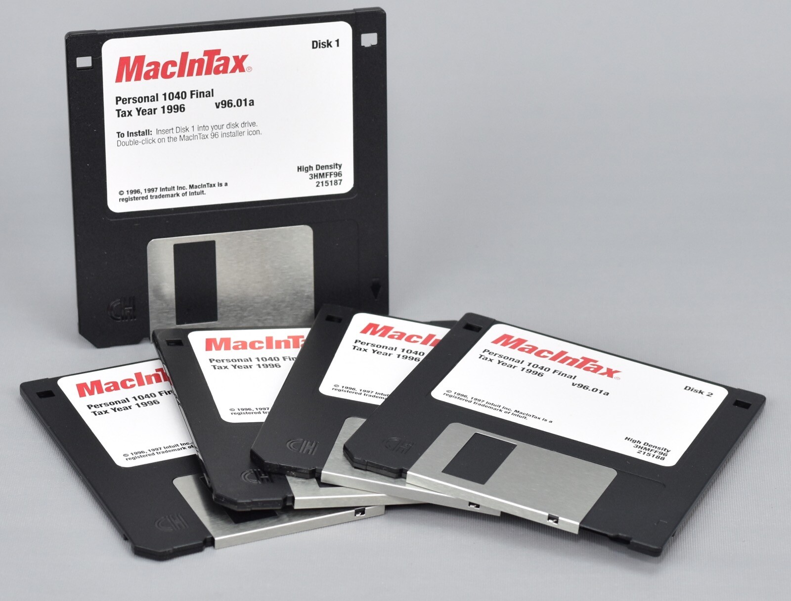 MacInTax Version 96.01a Macintosh Personal 1040 1996 Floppy Vintage Software F9