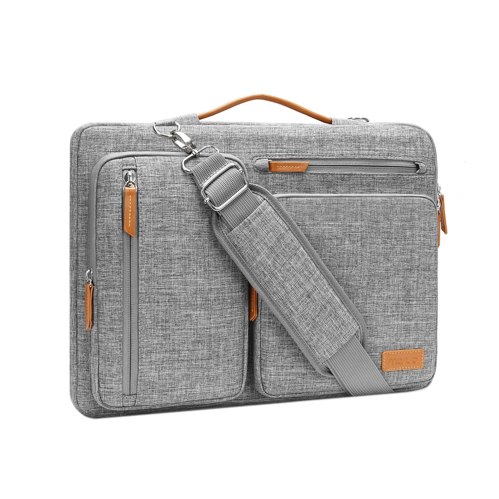 MOSISO 360 Protective Laptop Shoulder Bag 15.6 inch,15-16 inch, Gray