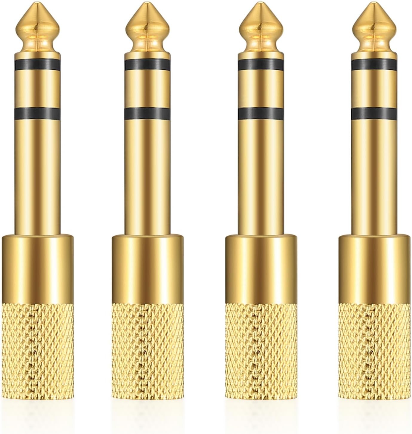 4 Pcs 6.35mm Male to 3.5mm Female Stereo Audio Adapter, Gold Plated Jack