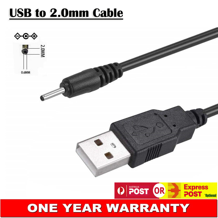 USB DC Adapter Cable Charging Cord For Woof Guard Dog Bark Collar 2.0 x 0.6mm AU