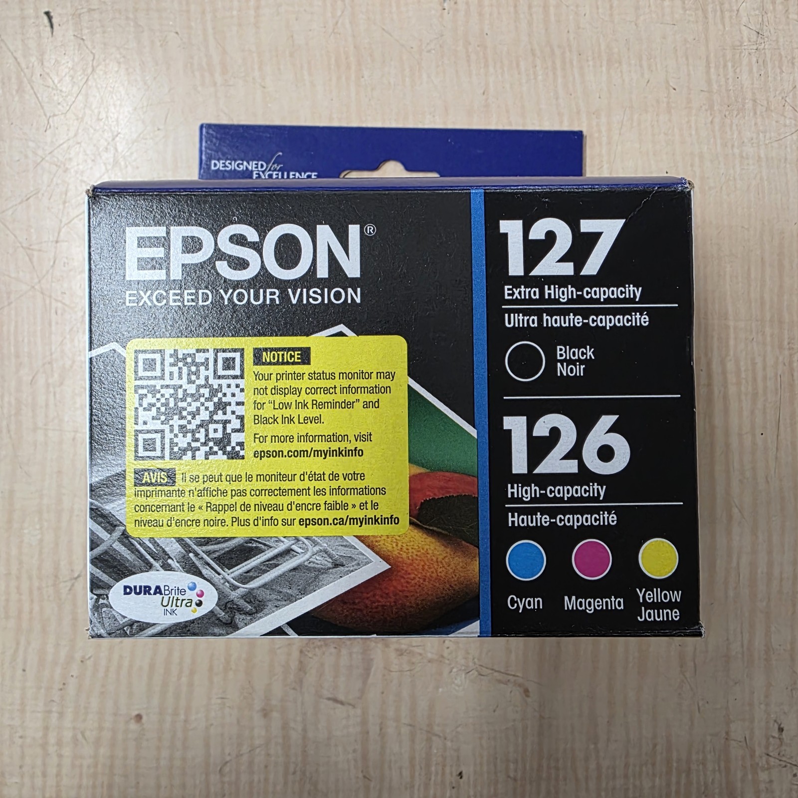 Epson 127 & 126 Durabrite Ultra Ink Black & Color 4 Ink Cartridges NEW EXP 2029